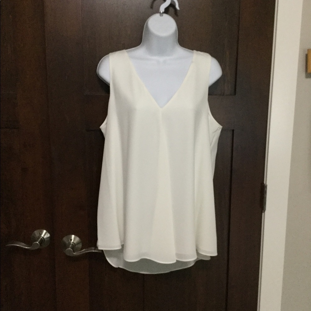 V Neck Drape Front Sleeveless Blouse